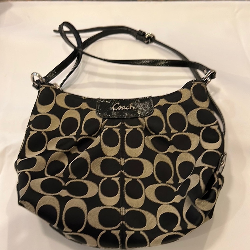 Coach Black C Monogram Crossbody Purse